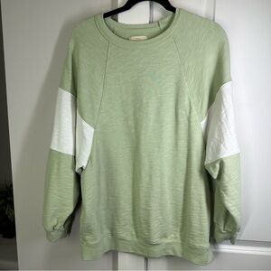 Madewell Mint and White Colorblock Sweatshirt